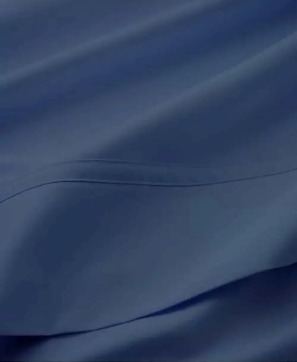 Lauren Ralph Lauren Spencer Solid Cotton Sateen 4pc. King Sheet Set, Navy NEW